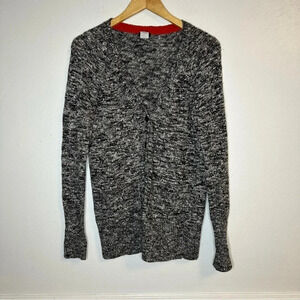 J Crew V Neck Merino Wool Blend Marled Melange Long Sleeve Cardigan M(I9